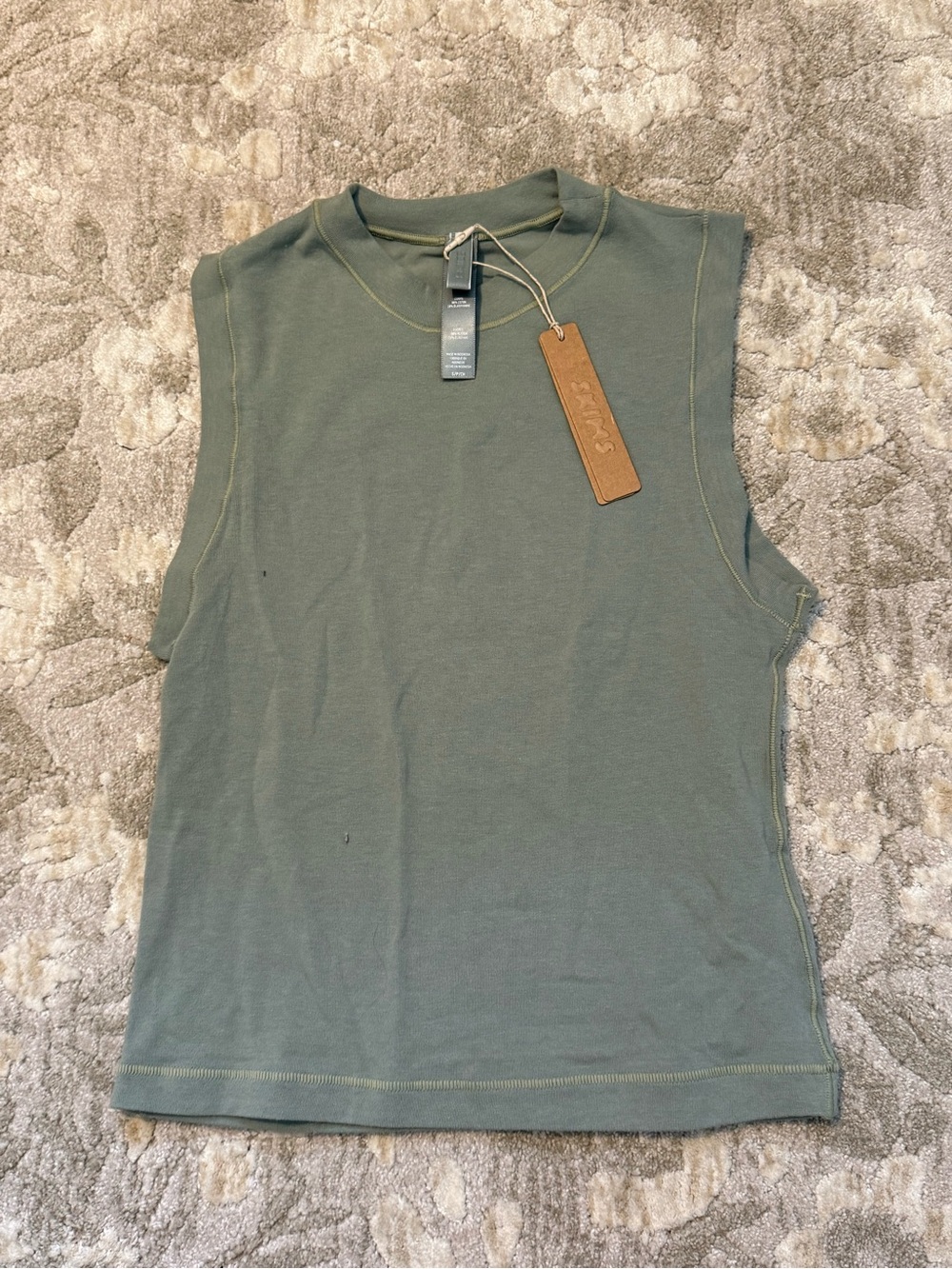 SKIMS Olive Green Crewneck Tank Top